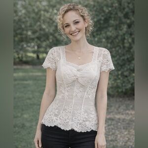 Elegant Lace Blouse in Cream